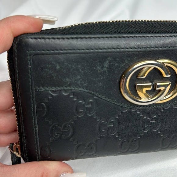 Gucci Big Gg Monogram Guccissima Long Black Wallet - Picture 13 of 16
